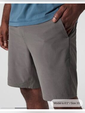 Vuori Aim Short Charcoal 8” , size 38